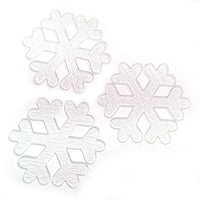 Precut Clear Fusible Glass Snowflakes, Set of 3 - 3 Different Designs, 2 Sizes Available - COE 90 Bullseye Glass