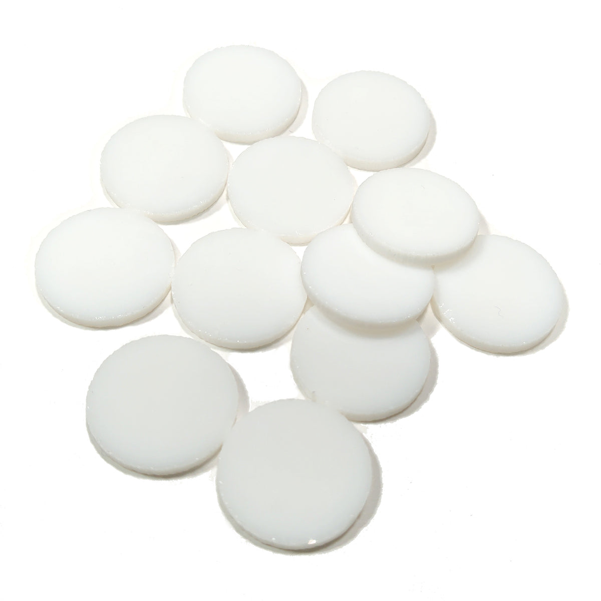 Precut White Fusible COE 96 Glass Circles, 5 Sizes Available Glacial