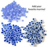 Cool Colors Fusible Glass COE 96 Microwave Kiln Combo Pack - Dots, Stringfetti, and Frit Blend + Murrine