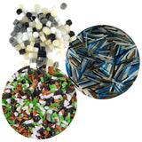 Earth Tone Fusible Glass COE 96 Microwave Kiln Combo Pack - Dots, Stringfetti, and Frit Blend + Murrine