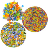 Springtime Fusible Glass COE 96 Microwave Kiln Combo Pack - Dots, Stringfetti, and Frit Blend + Murrine