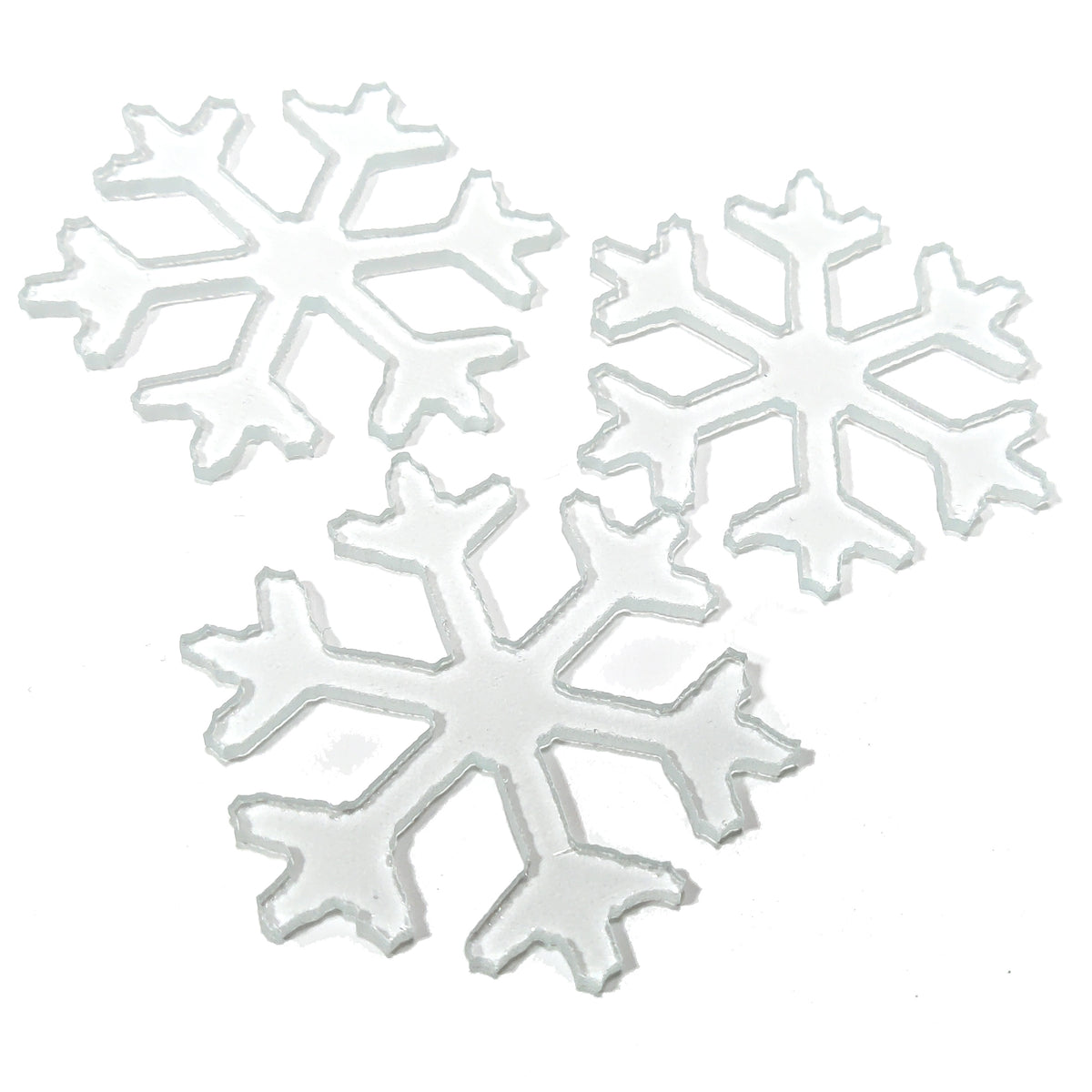 Precut Clear Fusible COE 96 Glass Snowflakes, Set of 3 3 Different D