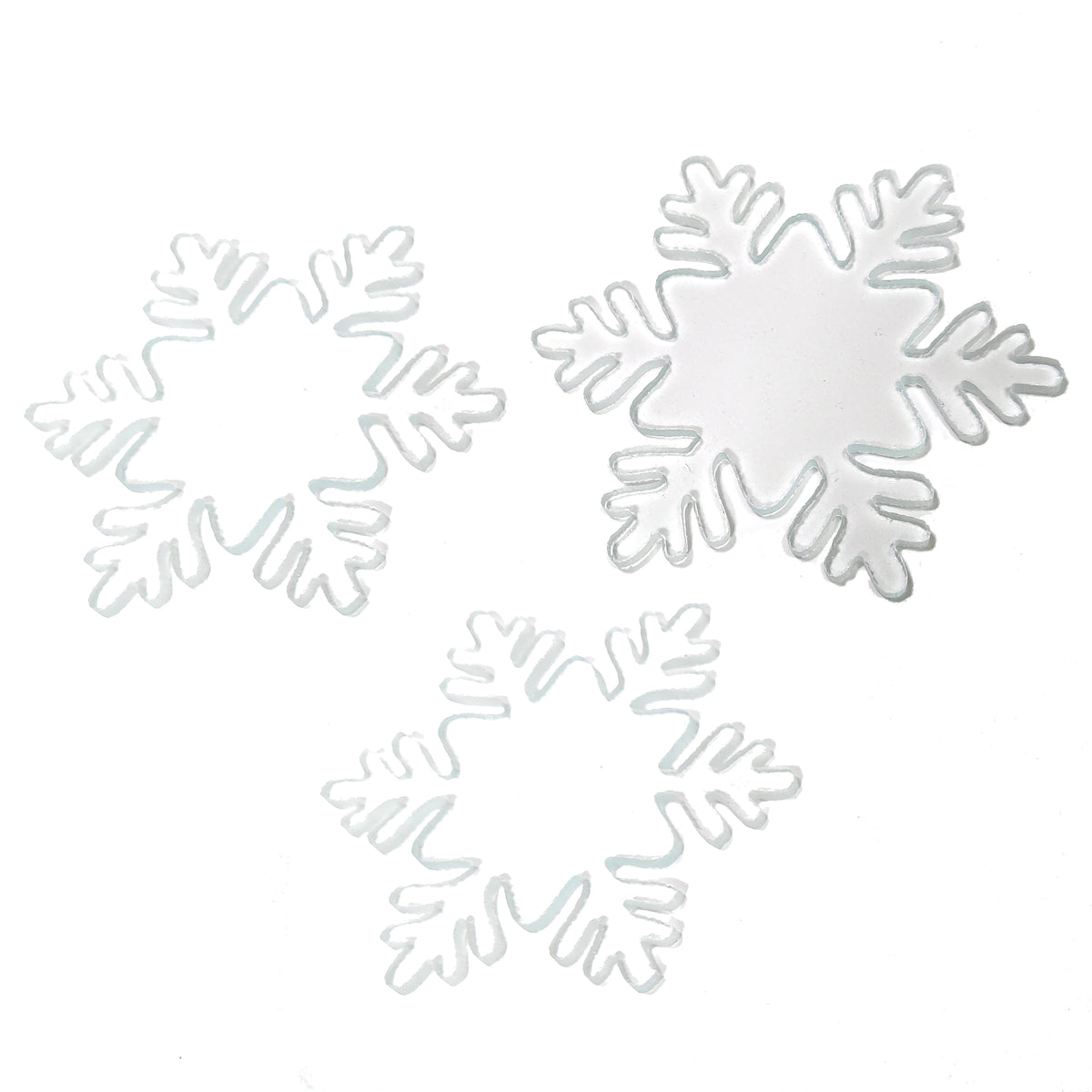 Precut Clear Fusible COE 96 Glass Snowflakes, Set of 3 3 Different D