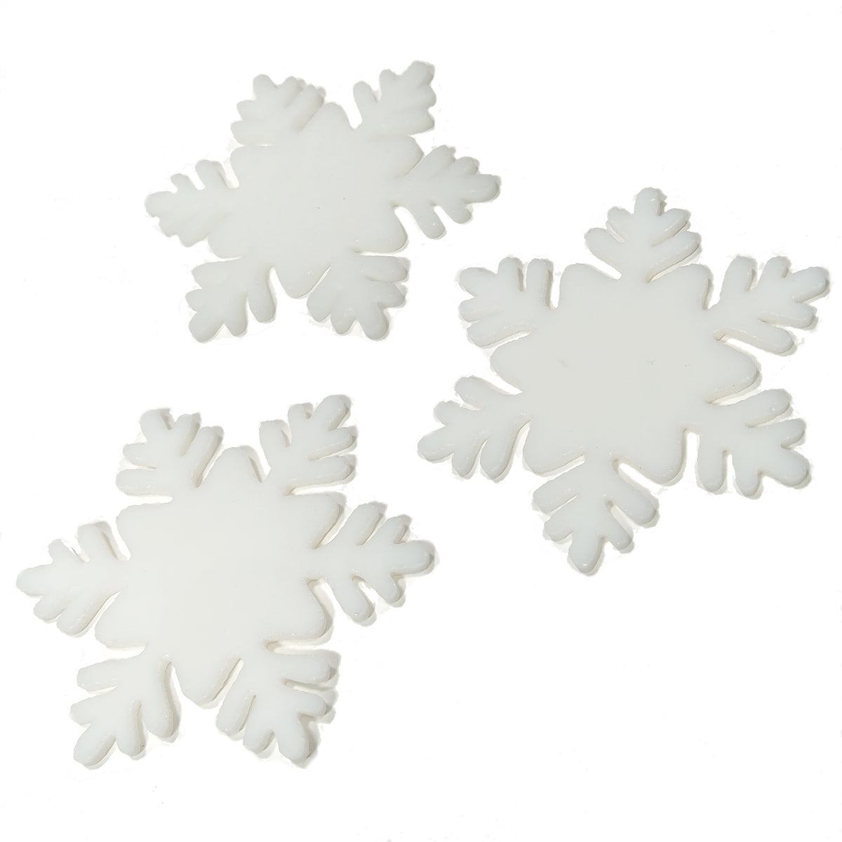 Precut White Fusible COE 96 Glass Snowflakes, Set of 3 3 Different D