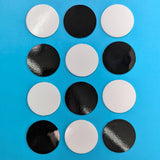 White/Black Fusible Precut Circles COE 96 Glass Blanks - 5 Sizes Available