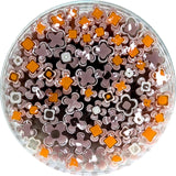 Dusty Lilac and Tangerine Flowers Murrine Sticks COE 90 Fusible Glass MSFL-032717