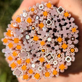Dusty Lilac and Tangerine Flowers Murrine Sticks COE 90 Fusible Glass MSFL-032717