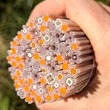 Dusty Lilac and Tangerine Flowers Murrine Sticks COE 90 Fusible Glass MSFL-032717