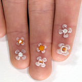 Dusty Lilac and Tangerine Flowers Murrine Sticks COE 90 Fusible Glass MSFL-032717