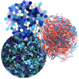 Cool Colors Fusible Glass COE 90 Microwave Kiln Combo Pack - Dots, Stringfetti, and Frit Blend + Murrine