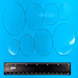 Clear Fusible Glass Ovals Blanks - COE 96 Glass - 4 Sizes Available, 1 Easy Price!