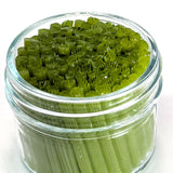 Pea Pod Green and Clear Leaves Murrine Sticks COE 90 Fusible Glass MSLE-022620