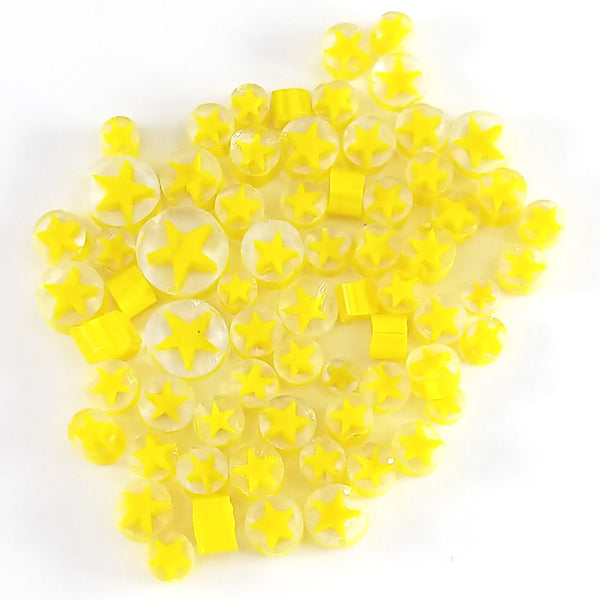 Yellow Star Murrine 12102 Millefiori COE 90 Glacial Art Glass