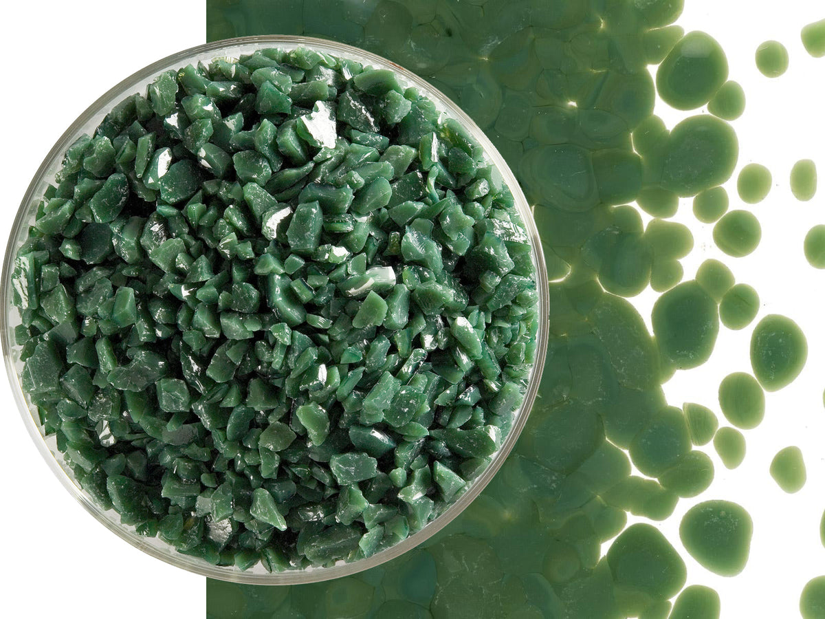 Dark Forest Green Opal Glass Frit Coarse Bullseye COE 90