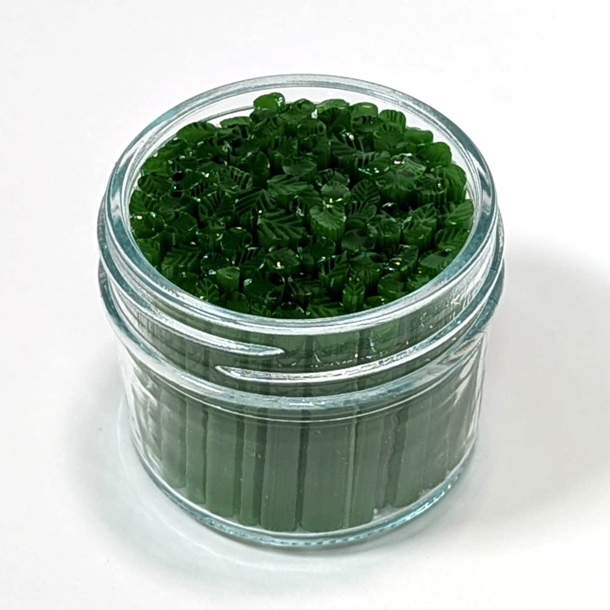 Fern Green and Clear Leaves Murrine Sticks COE 96 Fusible Glass MSLE-0 ...