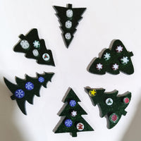 Precut Fusible Glass Christmas Trees, 3 Inches Tall, COE 90 - 6 Designs Available