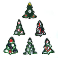 Precut Fusible Glass Christmas Trees, Set of 6 Designs - 2 Sizes Available - COE 90 Bullseye Aventurine Green