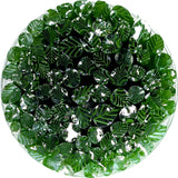 a circular arrangement of green leaves and small circular objects, creating a visually appealing and intricate design.