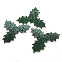 Precut Fusible Glass Holly, Set of 3 - COE 90 Bullseye Aventurine Green