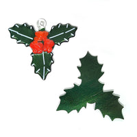 Precut Fusible Glass Holly, Set of 3 - COE 90 Bullseye Aventurine Green