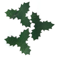 Precut Fusible Glass Holly, Set of 3 - COE 90 Bullseye Aventurine Green