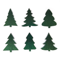 Precut Fusible Glass Christmas Trees, Set of 6 Designs - 2 Sizes Available - COE 90 Bullseye Aventurine Green