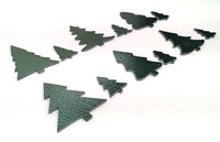 Precut Fusible Glass Christmas Trees, Set of 6 Designs - 2 Sizes Available - COE 90 Bullseye Aventurine Green