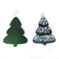 Precut Fusible Glass Christmas Trees, Set of 6 Designs - 2 Sizes Available - COE 90 Bullseye Aventurine Green