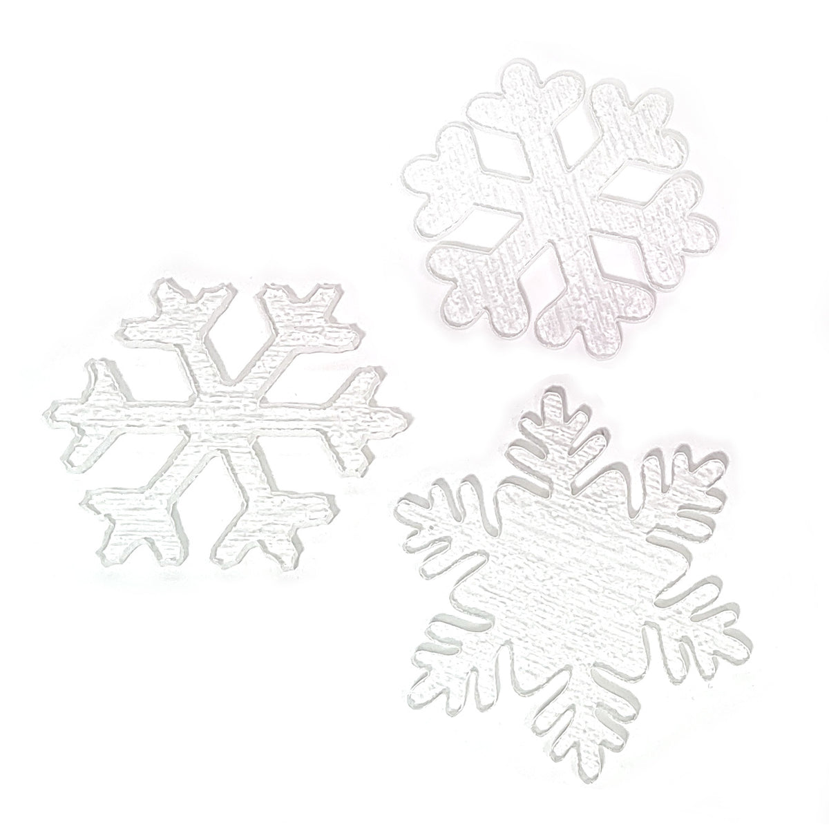 Precut Clear Fusible Glass Snowflakes, Set of 3 3 Different Designs
