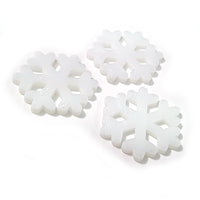 Precut White Fusible Glass Snowflakes, Set of 3 - 3 Different Designs, 2 Sizes Available - COE 90 Bullseye Glass