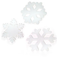 Precut White Fusible Glass Snowflakes, Set of 3 - 3 Different Designs, 2 Sizes Available - COE 90 Bullseye Glass