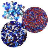 Cool Colors Fusible Glass COE 96 Microwave Kiln Combo Pack - Dots, Stringfetti, and Frit Blend + Murrine