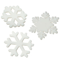 Precut White Fusible COE 96 Glass Snowflakes, Set of 3 - 3 Different Designs, 2 Sizes Available