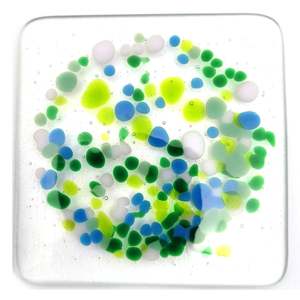 thumbnail interactive-video image 1 of 25 Bullseye 90 COE Thin Clear Glass Squares - 3/4 Inch Toppers & Caps 1 of 5