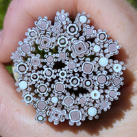Dusty Lilac Flowers Murrine Sticks COE 90 Fusible Glass MSFL-021313