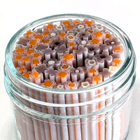 Dusty Lilac and Tangerine Flowers Murrine Sticks COE 90 Fusible Glass MSFL-032717