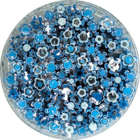 Egyptian Blue and Light Cyan Flowers Murrine Sticks COE 90 Fusible Glass MSFL-020808
