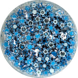 Egyptian Blue and Light Cyan Flowers Murrine Sticks COE 90 Fusible Glass MSFL-020808
