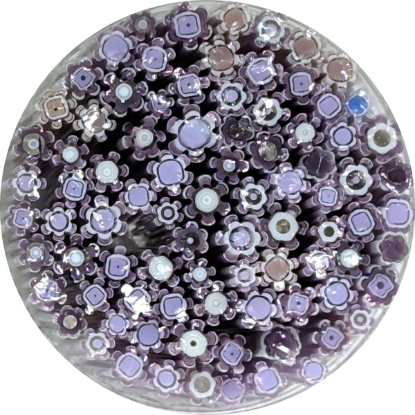 Gold Purple and Neo Lavendar Flowers Murrine Sticks COE 90 Fusible Glass MSFL-021212