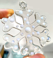 Clear Snowflakes Precut Fusible COE 90 Glass, 3-Inch Tall Set of 3 - COE 90 Bullseye Glass