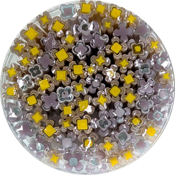 Lilac and Marigold Flower Murrine Sticks COE 96 Fusible Glass MSFL-032717-96