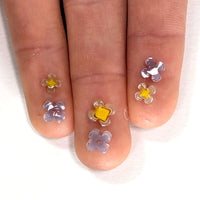 Lilac and Marigold Flower Murrine Sticks COE 96 Fusible Glass MSFL-032717-96