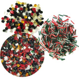 Holiday Fusible Glass COE 90 Microwave Kiln Combo Pack - Dots, Stringfetti, and Frit Blend + Murrine