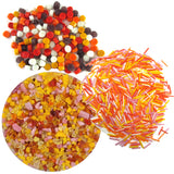 Warm Colors Fusible Glass COE 90 Microwave Kiln Combo Pack - Dots, Stringfetti, and Frit Blend + Murrine