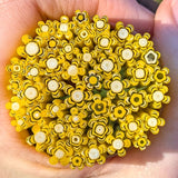 Marigold and French Vanilla Flowers Murrine Sticks COE 90 Fusible Glass MSFL-010618