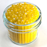 Marigold and French Vanilla Flowers Murrine Sticks COE 90 Fusible Glass MSFL-010618