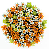 Orange & Peapod Green Wildflower Murrine Sticks COE 90 Fusible Glass MSFL-01