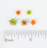 Orange & Peapod Green Wildflower Murrine Sticks COE 90 Fusible Glass MSFL-01