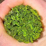 Spring Green and Clear Leaves Murrine Sticks COE 90 Fusible Glass MSLE-012524