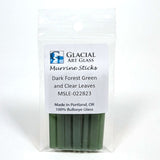 Dark Forest Green and Clear Leaves Murrine Sticks COE 90 Fusible Glass MSLE-022823